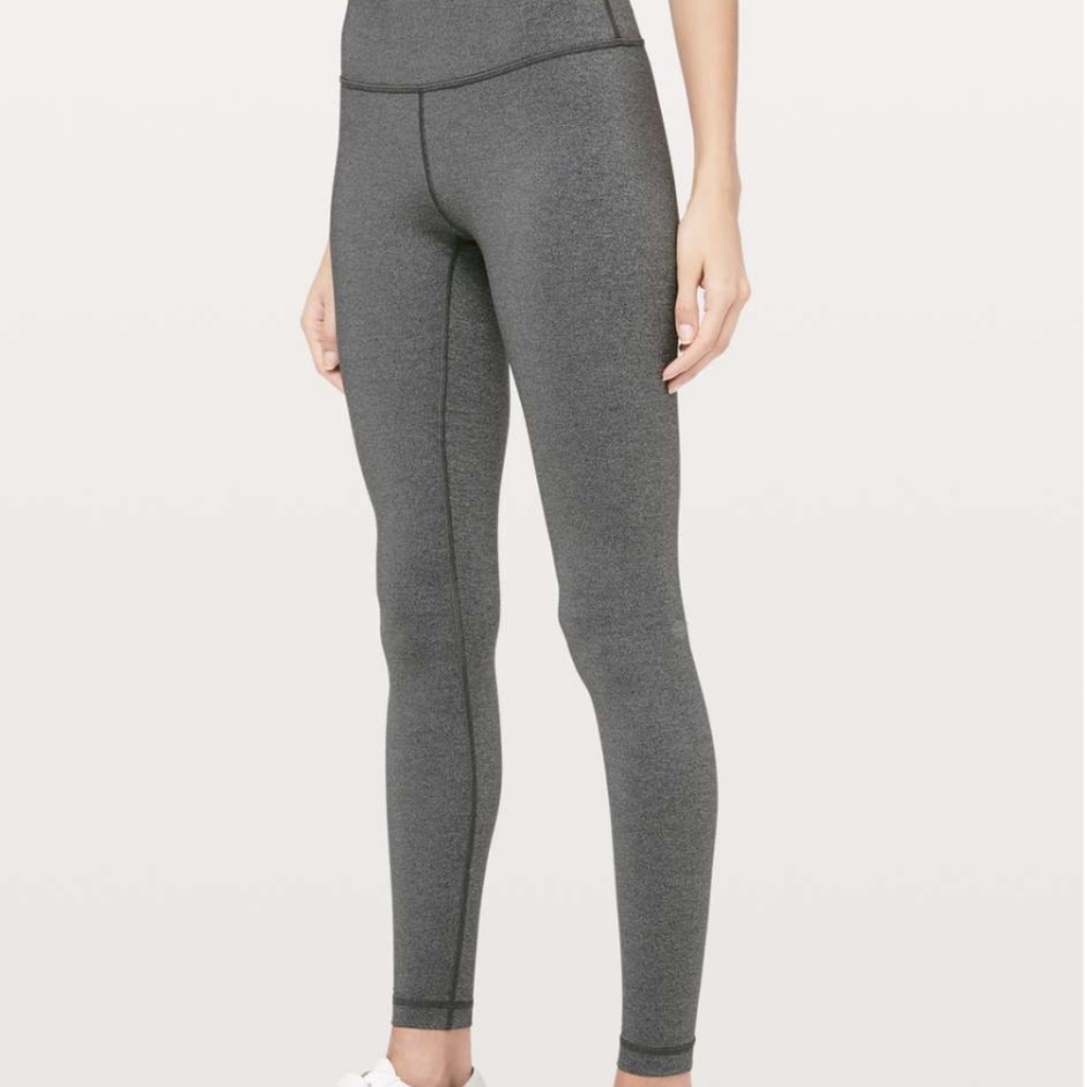 EUC Lululemon Wonder Under High Rise Tight Luxtreme 28" Heathered Black